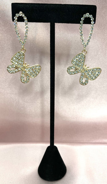 Butterfly Drop Glam Earrings